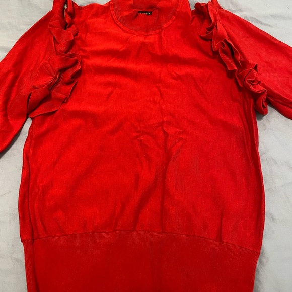 Halogen Red Sweater Flutter Sleeves - Picture 7 of 7
